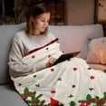thumbnail image 4 of Throw Blanket Fleece Throw Blanket 50x60in, Christmas Cardinal Poinsettia Soft Lightweight Bed Blankets Winter Bird Flower Linen Plaid Fuzzy Couch Blankets for All Season, 4 of 8