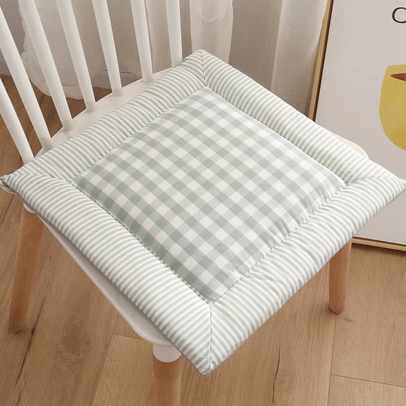 ERDOUY 6 Pcs Green & White Plaid Ultra-Comfortable Seat Cushion, 16×16×1.18 in Padded Chair Pad - Stylish Cushions for Dining/Office/Computer Chairs at Home