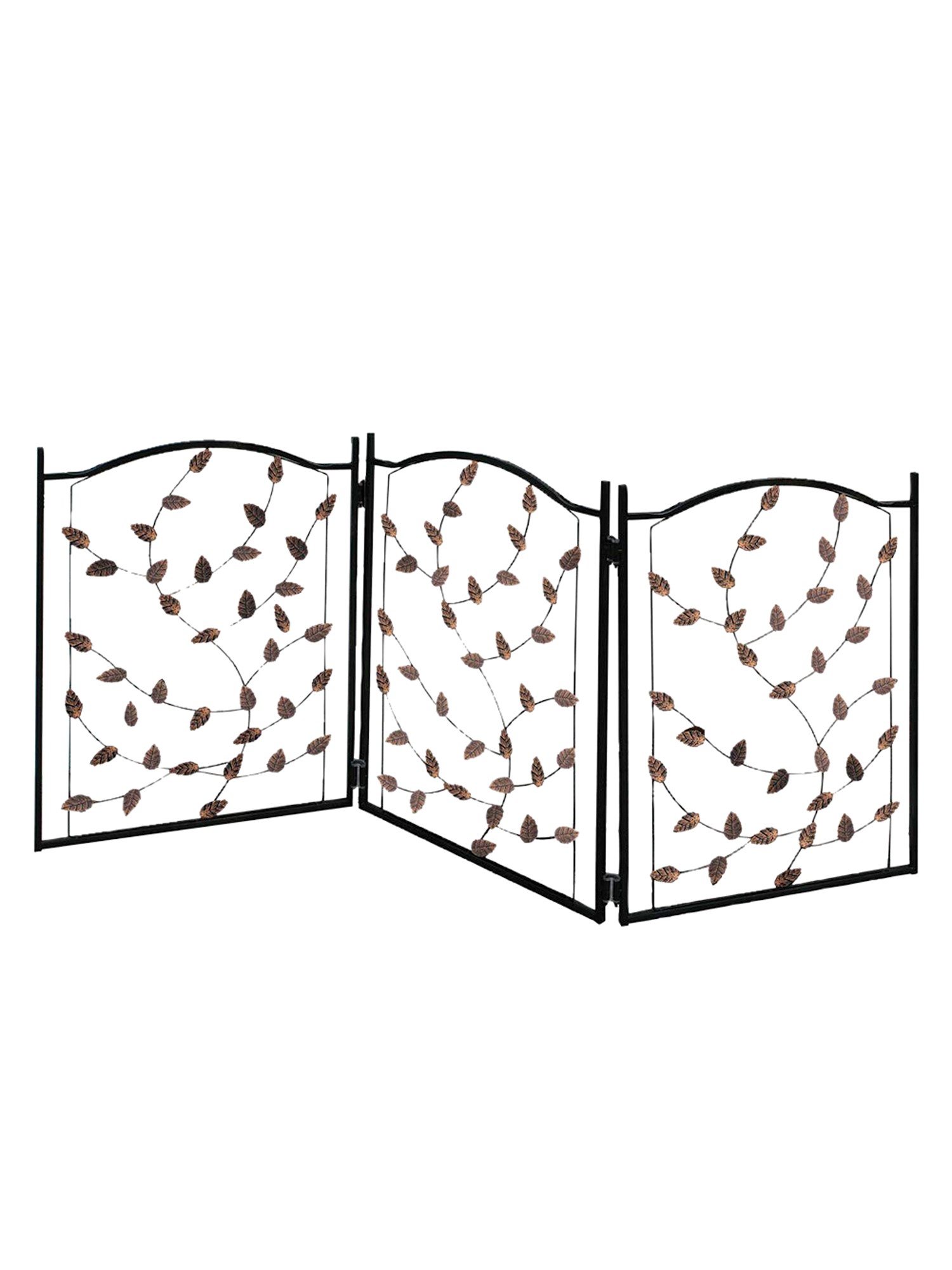 ETNA Products 3-Panel Free-Standing Folding Pet Gate with Metal Leaf Design, 23.5"H