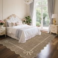 thumbnail image 4 of Garvee 6'x9' Scalloped Area Rug Modern Solid Rug, Washable Rug Soft Low Pile Carpet with Non Slip Backing for Living Room Bedroom Home Decor, Brown, 4 of 8