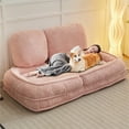 thumbnail image 6 of Aukfa Fold Lazy Sofa Bed,Floor Chair Small Couch with 5 Adjustable for Living Room, Pink, 6 of 9