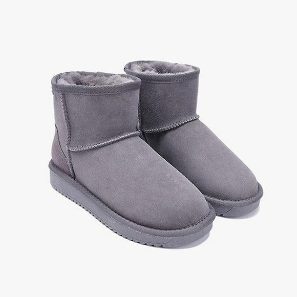 Leather Men Shearling Wool Fur Lined Winter Boots, Keep Warm Shoes