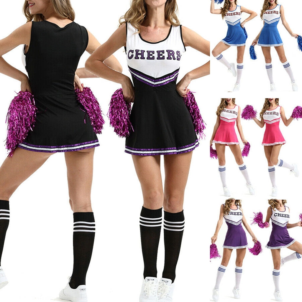 CHEERLEADER FANCY DRESS COSTUME ADULTS CHEER UNIFORM OUTFIT HIGH SCHOOL SPORT CHEERLEADER FANCY DRESS COSTUME ADULTS CHEER UNIFORM OUTFIT HIGH SCHOOL SPORT