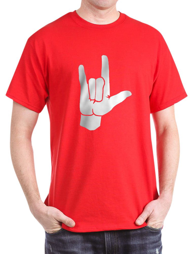 Dark T Shirt Cotton T-Shirt In Sign Language 271499733 CafePress I LOVE YOU 