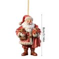 thumbnail image 3 of Christmas Santa Claus Ornaments Decoration Hanging Ornament, Hanging Ornaments Christmas Decor Holiday Party Gifts, Acrylic Hanging Holiday Ornament Christmas Tree, 3 of 6