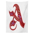 thumbnail image 3 of Ambesonne Letter a Tablecloth Rectangular Table Cover, Classic Ornate Initial, 60"x84", Turquoise Purple Red, 3 of 4
