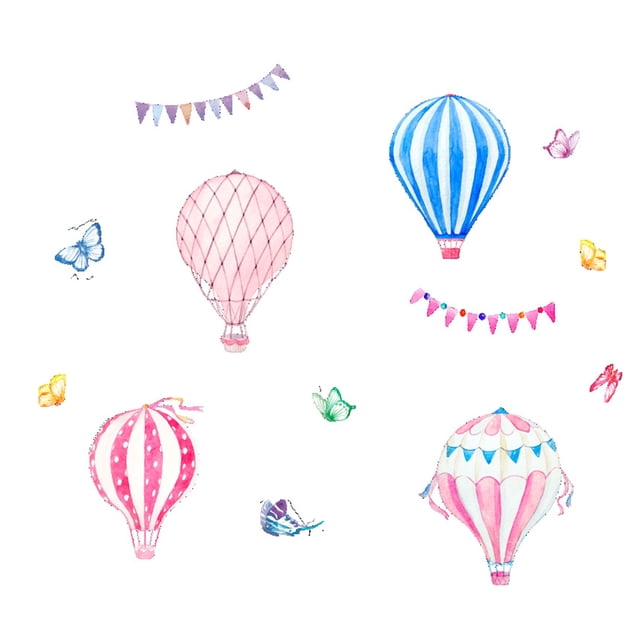 Globos de aire Pegatinas de pared de dibujos animados Calcomanías Niños Guardería Dormitorio Sala de estar Etiqueta de la pared de PVC kenally JJ65283-00