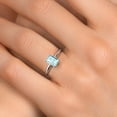 thumbnail image 4 of Gem Stone King 1.15 Cttw PT900 Platinum 900 Sky Blue Topaz Engagement Ring for Women | Emerald Cut 7X5MM | Gemstone November Birthstone | Wedding Anniversary Promise Ring for Women | Size 7, 4 of 6