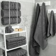 thumbnail image 3 of American Soft Linen Luxury 4 Piece Bath Towel Set, 100% Cotton Turkish Bath Towels for Bathroom, Dark Gray, 3 of 10