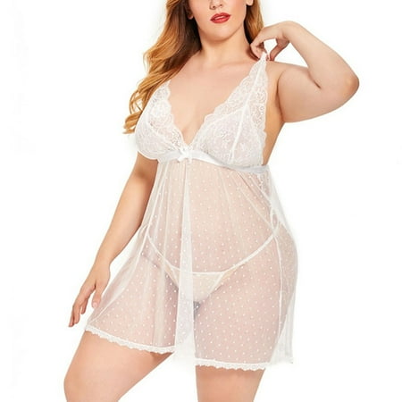 

Plus Size Women Sexy Lace Nightdress Underwear Sleepwear Lingerie Lingerie Set