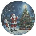thumbnail image 3 of Ryvnso Santa Claus Christmas Tree Snowman Round Plate Mats Dining Table Placemat Set of 4 for Holiday Decoration, 3 of 7