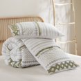 thumbnail image 2 of Sage & Ivory 3-Piece Cotton Printed Comforter Set Full/Queen, Chenille Tufted Bedding Set with 2 Shams, Oeko-Tex Certified, 2 of 16