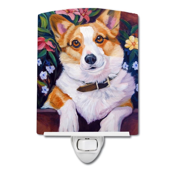 Caroline's Treasures 7362CNL Can I help you Corgi Ceramic Night Light, 6x4x3", multicolor