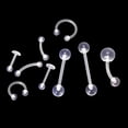 thumbnail image 3 of Clear Body Piercing Jewelry 9x Nose Belly Nipple Barbell Eyebrow Tongue Nose for Festivals, 3 of 6