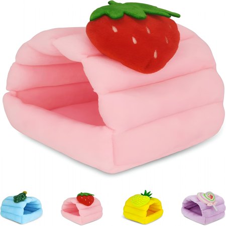 LAMIRO Guinea Pig Bed Warm Fleece Guinea Pig Hideout Cozy Small Animal House Bedding for Rabbit Bunny Hamster Ferret Hedgehog Rat Chinchilla Squirrel Cage Accessories
