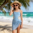 thumbnail image 6 of WERYOUNG Girl's Swimsuit Sets Sleeveless Scoop Neck Flower Print Tops With Mesh Cover Up Skirt Tankini Swimsuits Kids 2 Piece Swimwear Beach Pool Party Soft Breathable Children Swim Wear, 6 of 6