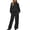 Black, variant on Women Polka Dot Hooded Sweatshirt 2 Piece Outfit, Long Sleeve Pullover Hoodie and Wide Leg Pants Matching Tracksuit Casual Loungewear for Fall Winter