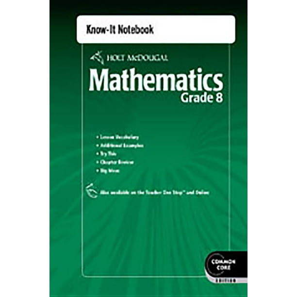 Holt mcdougal mathematics holt mcdougal mathematics know it notebook