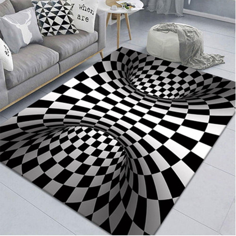 HD 3D Stereo Thriller Corridor Aisle Non-Slip Living Room Bedroom Bedside Entry Carpet Color : A9, Size : 120x180cm
