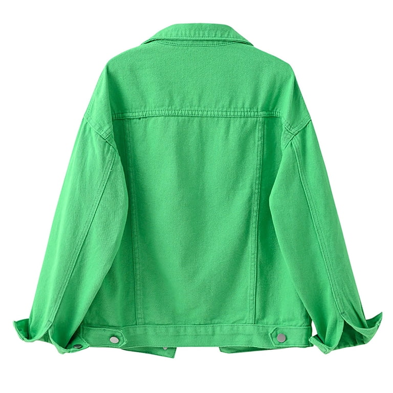 trucker jacket denim jacket green womens