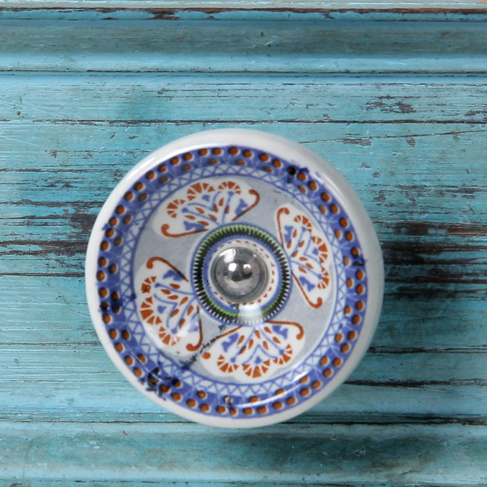 Birch Novelty Ceramic Knobs (Set of 6) Decorative handpainted knobsLuxe Collection