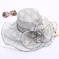 thumbnail image 3 of Visland Womens Organza Church Hats,Wide Brim Tea Party Hat, Kentucky Derby Fascinator Dress Cap, 3 of 3