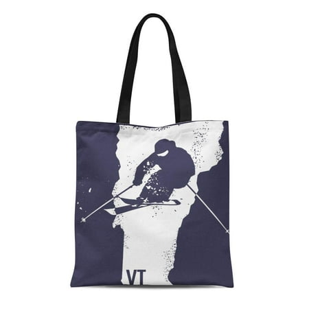 Telemark Powder Skis - ASHLEIGH Canvas Tote Bag Green Skiing Ski Vermont Alpine Downhill Telemark Mountains Killington Reusable Handbag Shoulder Grocery Shopping Bags