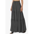 thumbnail image 3 of TheMogan Women's Ruffle Tiered Woven Drawstring Elastic High Rise A-Line Long Maxi Skirt, 3 of 7