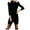 Black, variant on ChaoHeng Long Dresses Plus Size Dresses for Curvy Women Winter Women Dress High Collar Bishop Sleeve Package Hip Dress
