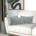thumbnail image 6 of Blue Gray Daisy Floral Block Print Lumbar Pillow Covers 12X20 Inch Grey Beige Flowers Decorative Pillow Cases Set of 2 Farmhouse Home Decor Vintage Rustic Cute Throw Pillows For Sofa Couch Outdoor, 6 of 6