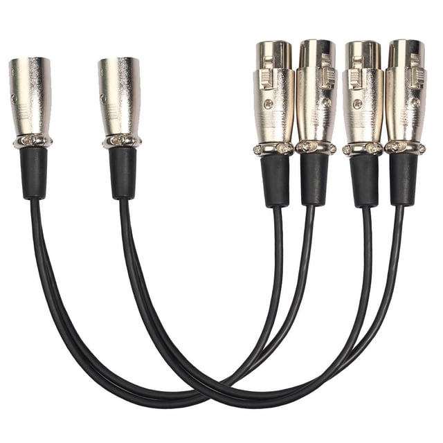2 cables de en Y de micrófono equilibrado de 1 pie - XLR a XLR doble Adaptador de sonido divisor de (XL perfke Cable de extensión de audio