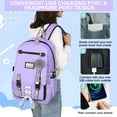 thumbnail image 4 of DAKIMOE Fashion Teenage School Backpack Student Middle School bag Men and Women Anti-theft Laptop Backpack with USB Charging Port, Purple, 4 of 7