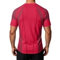thumbnail image 4 of Men's Workout Shirts Quick Dry Seamless Short Sleeve Tshirts Breathable Compression Workout T-Shirt Geometric Print Athletic Tee For Gym Running Training, 4 of 6