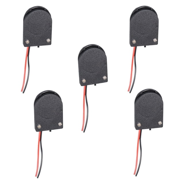 QualitChoice Button Cell Holder Practical Professional Plastic Battery Case Lightweight Batteries Socket Cover with On-off Switch Black 5pcs 1Set
