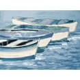 thumbnail image 2 of Slivka, Jane 14x12 White Modern Wood Framed Museum Art Print Titled - Blue Keep Rowing, 2 of 4