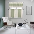 thumbnail image 4 of Sage Green Vintage Kitchen Curtains Sets for Windows 36 Inch Length, Geometric Stripes Simple Lines Rod Pocket Window Treatments Tier Curtains and Valances Set for Bedroom/Bathroom, 4 of 8