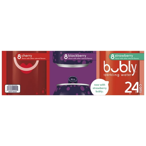 Bubly Berry Sparkling Water Variety Pack 12 Fluid Ounce (24 Count)