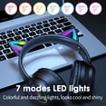 thumbnail image 5 of ONIKUMA Cat Ear Wireless Bluetooth Headphones, 55H Playtime, Foldable, LED Light, over Ear, Compatible with iPhone iPad Laptop PC, 5 of 10