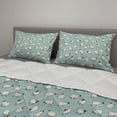 thumbnail image 2 of Sheep Comforter & Sham Bedding Set, Herd of Farm Animals Illustration Repetitive Simplistic Pattern, 3 pcs Duvet Set Microfiber Filling Quilt, 5 Sizes, Pale Seafoam Eggshell, by Ambesonne, 2 of 4