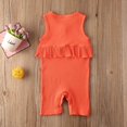 thumbnail image 4 of Baby Girl Sleeveless Ruffled Jumpsuit Button Knit Ribbed Romper Suitable for Summer, 4 of 5