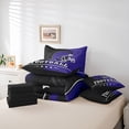 thumbnail image 6 of jejeloiu Football Sport Game 7-Piece Bedding Comforter Set,Purple Rugby Helmet King Bedding Sets For Ball Gamer Reversible, 6 of 8