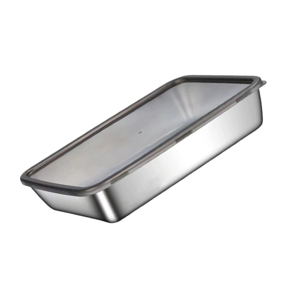 RUISINERY Grilling Prep and Serve Trays,BBQ Platter for Raws and Cooked Food,Stainless Steel Serving Trays for Food with Lid Set