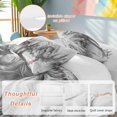 thumbnail image 4 of Abstract Dinosaur Duvet Cover Set Full Size Retro Gray Animal Little Girl Soft Lightweight Comforter Covers 4 Piece Bedding Set with 1 Duvet Cover 1 Bed Sheet & 2 Pillow Shams, 4 of 8