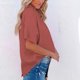 thumbnail image 4 of Fiudx Ofertas y Liquidaciones Moda Mujer Casual Botón Sólido Blusa Manga Corta Camiseta Verano Tops, 4 of 7