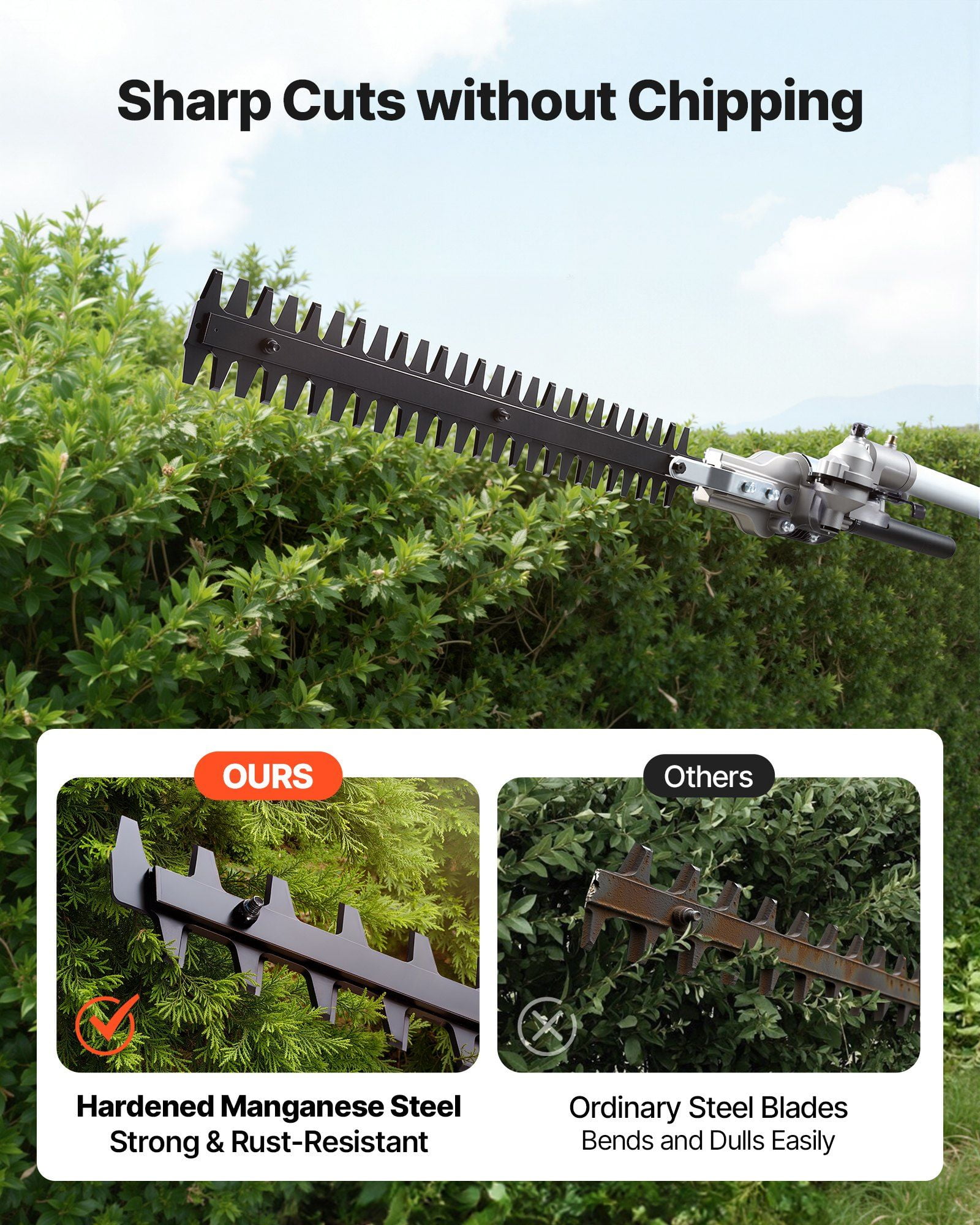 26cc 4-in-1 Gas Powered Handheld Hedge Trimmer & String Trimmer Combo Kit, Includes Edger and Brush Cutter Attachments with Full Protective Gear Set for Shrubs, Bushes, and Lawn Care