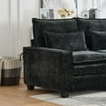 thumbnail image 5 of Newest 99'' Sectional Cloud Deep Seat Couch, Modern Comfy Chenille L Shaped Sectional Sofa for Living Room Set, Upholstered 4-Seats Sofa Couch with Movable Ottoman, Black, 5 of 9