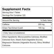 Caffeine Tablets | 200mg | with Green Tea Extract | Vegetarian, Non-GMO, Gluten Free | by Fitness Labs