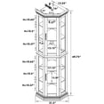 thumbnail image 5 of Corner Curio Cabinet with Lights, Adjustable Tempered Glass Shelves, Mirrored Back, Display Cabinet (E26 light bulb not included), 5 of 16