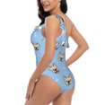 thumbnail image 4 of Haiem Cute French Bulldog Women's One Piece Swimsuits Tummy Control One Shoulder Bathing Suits Ruffle Swimwear-XX-Large, 4 of 8