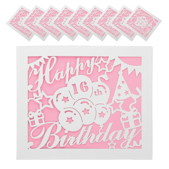 ELAYARD 10 Sets 16th Birthday Cards with Intricate Cutout Design and Matching Envelopes for Party Invitations